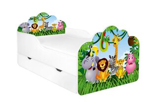 Детская кровать с матрасом и ящиком для постельного белья POLA 1, 160x80 см цена и информация | Детские кровати | hansapost.ee