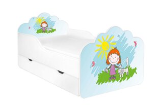 Детская кровать с матрасом и ящиком для постельного белья POLA 14, 160x80 см цена и информация | Детские кровати | hansapost.ee