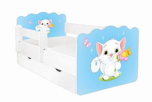 Кровать с матрасом, ящиком для белья и съемной защитой ALEX 10, 160x80 см цена и информация | Детские кровати | hansapost.ee