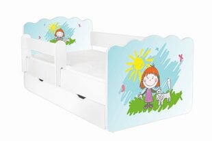 Кровать с матрасом, ящиком для белья и съемной защитой ALEX 14, 160x80 см цена и информация | Детские кровати | hansapost.ee