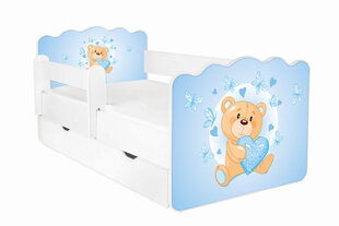Кровать с матрасом, ящиком для белья и съемной защитой ALEX 17, 160x80 см цена и информация | Детские кровати | hansapost.ee