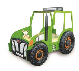 Кровать с матрасом Tractor, зеленая цена и информация | Детские кровати | hansapost.ee