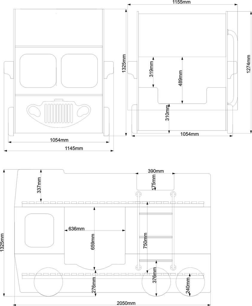 Narivoodi koos madratsiga Happy Bus, kollane hind ja info | Lastevoodid | hansapost.ee