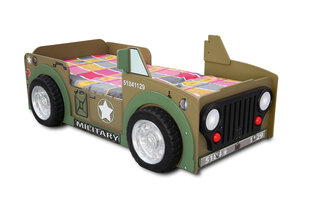 Кровать с матрасом Jepp, зеленый/коричневый цена и информация | Детские кровати | hansapost.ee