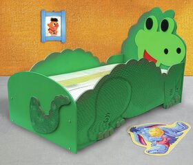 Кровать с матрасом Dino Small, зеленый цена и информация | Детские кровати | hansapost.ee