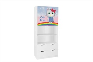 Шкаф Ami с дверцами 63A, 45x80x195 см цена и информация | Полки для книг и игрушек | hansapost.ee