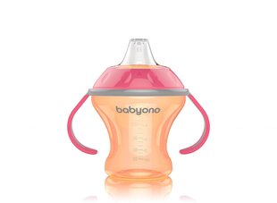 Lutipudel pehme tilaga BabyOno Natural Nursing, 180 ml, 1457, oranž hind ja info | Lutipudelid ja tarvikud | hansapost.ee