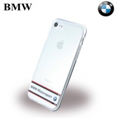 Силиконовый супер тонкий чехол-крышка BMW BMHCP7TRHWH Horizontal Logo Apple iPhone 7 4.7inch, прозрачный/белый цена и информация | Чехлы для телефонов | hansapost.ee