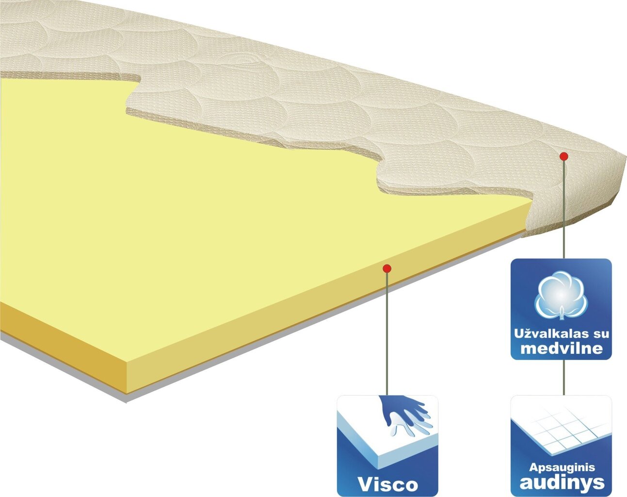 Viskoelastne madrats Rasa Memory, 195x90 цена и информация | Kattemadratsid | hansapost.ee