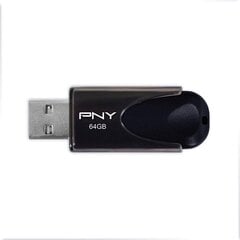 USB-накопитель PNY Attaché 4 USB 2.0 64 ГБ, черный цена и информация | USB накопители данных | hansapost.ee