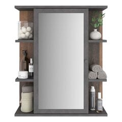 FMD peegliga vannitoakapp, vanaaegne stiil, tume цена и информация | Шкафчики для ванной | hansapost.ee