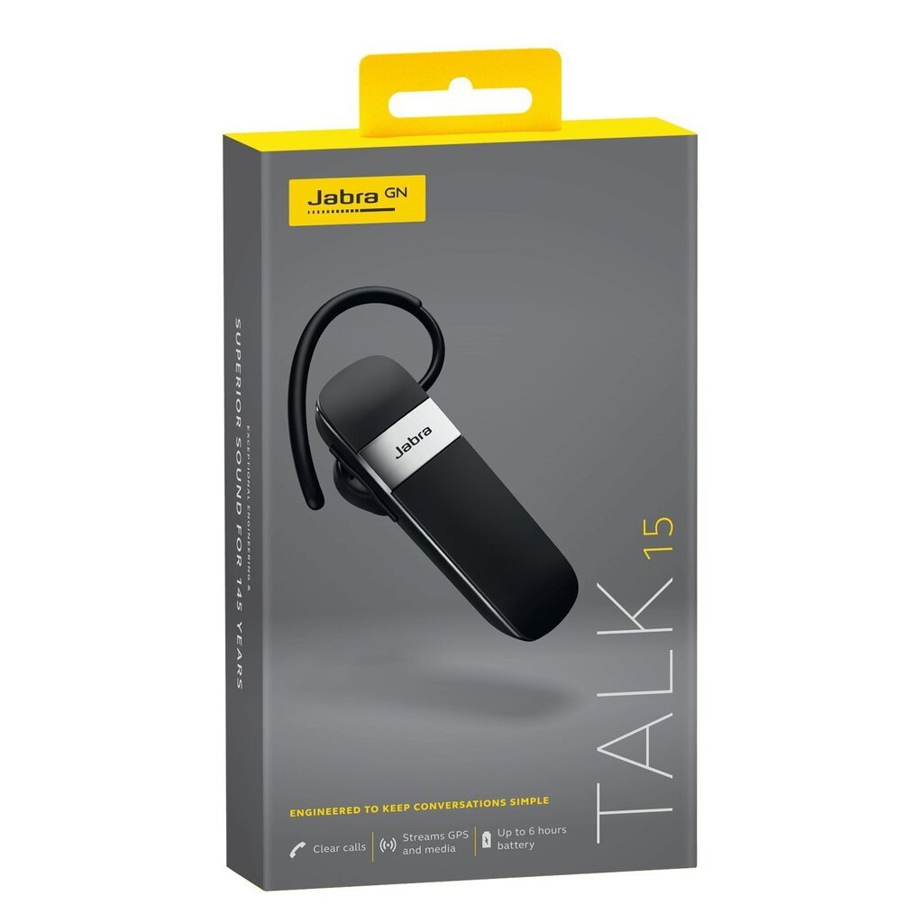 Käed-vabad seade Jabra Talk 15, must цена и информация | Handsfree seadmed | hansapost.ee