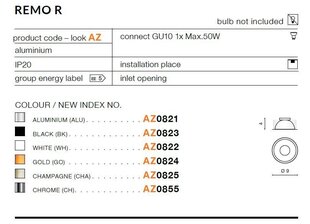 Azzardo pirniraam Remo R White hind ja info | Süvistatavad LED valgustid | hansapost.ee