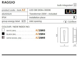 Sisseehitatud valgusti Azzardo Raggio Satin Nickel price and information | Recessed LED lights | hansapost.ee