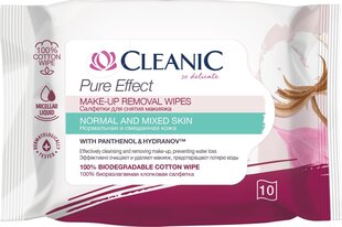 Niisked meigieemaldussalvrätikud "Cleanic" normaalsele ja kombineeritud nahale, 10 tk. hind ja info | Cleanic Parfüümid, lõhnad ja kosmeetika | hansapost.ee