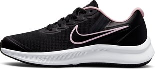 Nike noorte jooksujalatsid STAR RUNNER 3 GS, must-roosa hind ja info | Spordijalatsid lastele | hansapost.ee