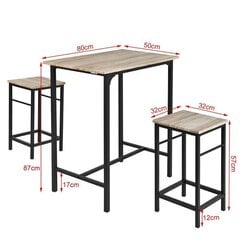 Комплект для столовой SoBuy OGT10-N, серый/черный цена и информация | Комплекты мебели для столовой | hansapost.ee