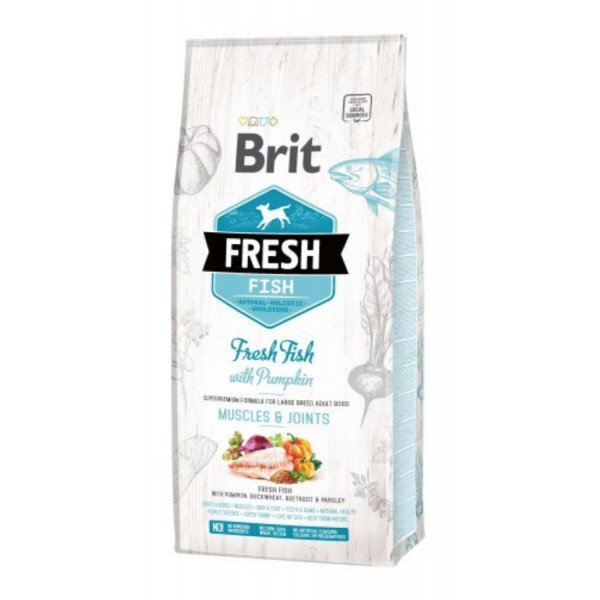 Brit Fresh Fish & Pumpkin Adult Large Muscles & Joints koeratoit 12 kg hind ja info | Koerte kuivtoit ja krõbinad | hansapost.ee