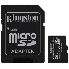 Kingston microSDHC 32GB Canvas Select Plus 100R A1 C10 + Адаптер цена и информация | Карты памяти для телефонов | hansapost.ee