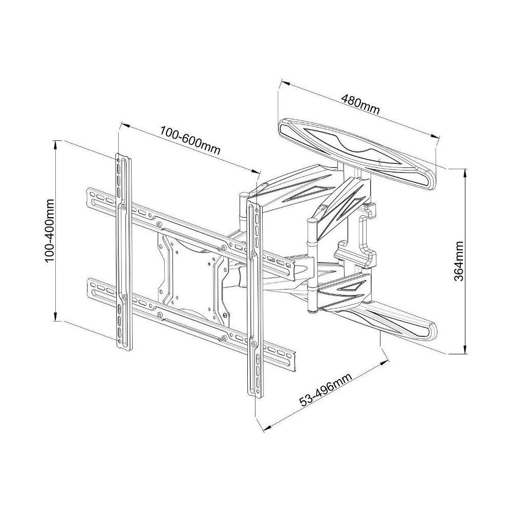 Seinakinnitus Techly TV LED/LCD 40-80", 50kg, kallutatav, must hind ja info | Teleri seinakinnitused ja hoidjad | hansapost.ee