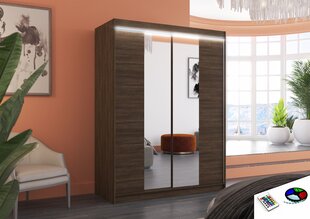 LED valgustusega kapp ADRK Furniture Fever, pruun цена и информация | Шкафчики | hansapost.ee
