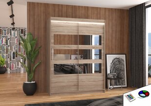 LED valgustusega riidekapp ADRK Furniture Florento, pruun цена и информация | Шкафы | hansapost.ee