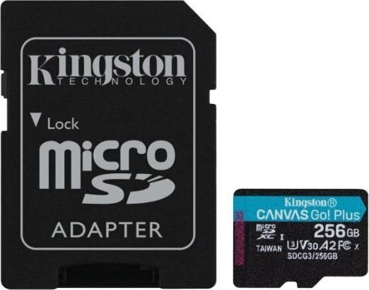 Kingston microSD Canvas Go! Plus 256 GB, цена и информация | Mälukaardid mobiiltelefonidele | hansapost.ee