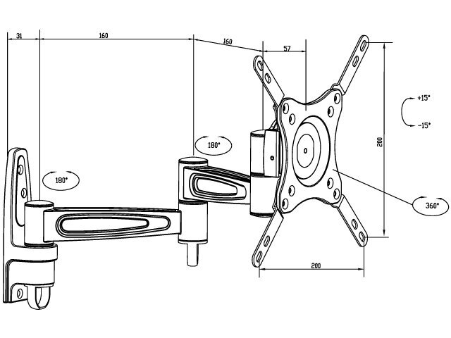 Multibrackets VESA Flexarm 360 III hind ja info | Teleri seinakinnitused ja hoidjad | hansapost.ee