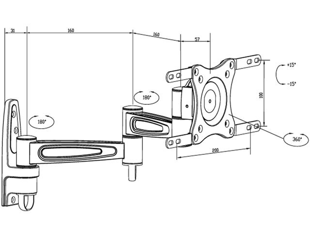 Multibrackets VESA Flexarm 360 III hind ja info | Teleri seinakinnitused ja hoidjad | hansapost.ee