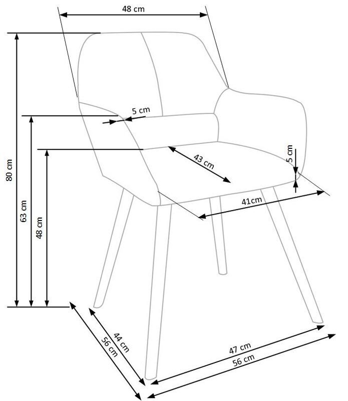 2 tooli komplekt Halmar K283, tumehall hind ja info | Köögitoolid, söögitoolid | hansapost.ee