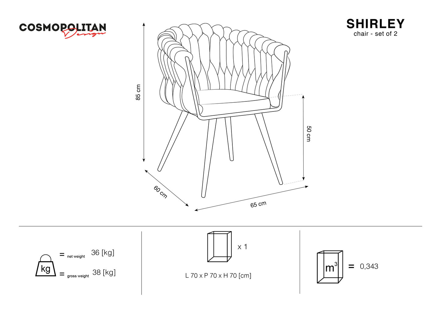 2-tooli komplekt Cosmopolitan Design Shirley, sinine hind ja info | Köögitoolid, söögitoolid | hansapost.ee