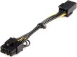 StarTech, PCIEX68ADAP PCIe 6-pin - PCIe 8-pin, 0.15 m hind ja info | Juhtmed ja kaablid | hansapost.ee