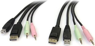 StarTech, DP4N1USB6 USB, DisplayPort, Audio, 1.8 м цена и информация | Кабели и провода | hansapost.ee