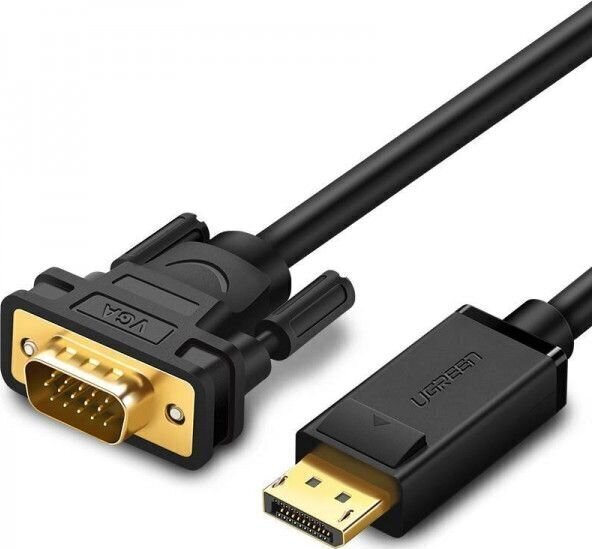 Ugreen DP105 DisplayPort -kaabel VGA FullHD ühepoolsele 1,5 m mustale hind ja info | Juhtmed ja kaablid | hansapost.ee