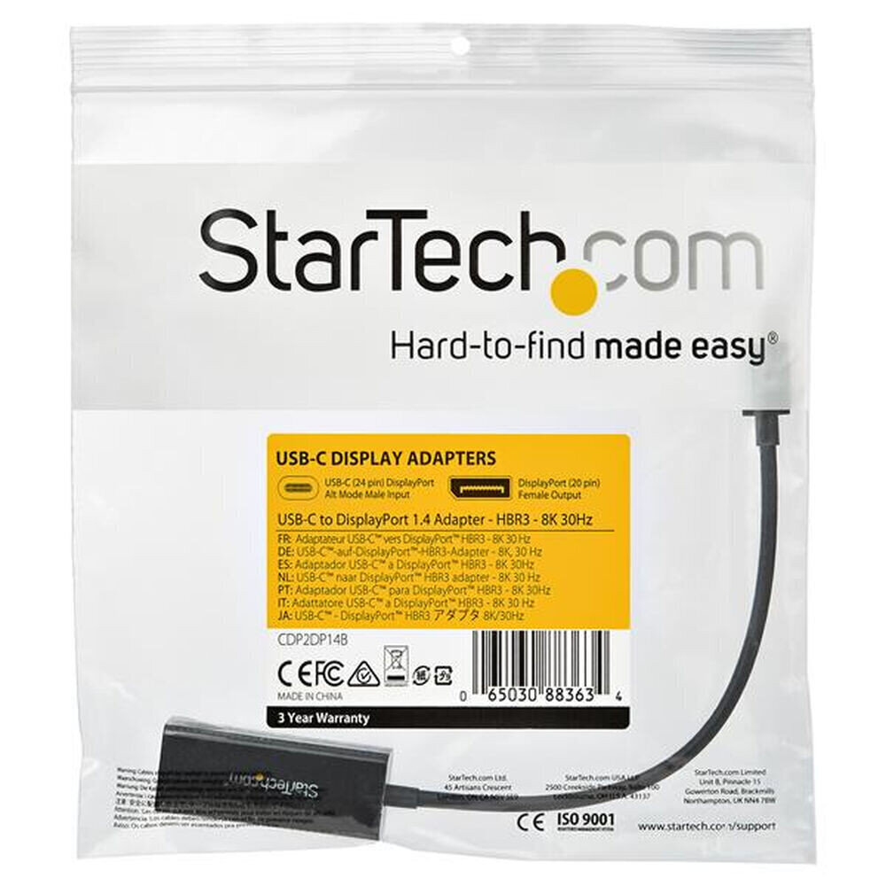StarTech, CDP2DP14B, USB-C/DisplayPort цена и информация | USB adapterid ja jagajad | hansapost.ee