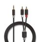 Aux Audio kaabel 3.5 mm -> 2x RCA 1m Nedis , must hind ja info | Juhtmed ja kaablid | hansapost.ee