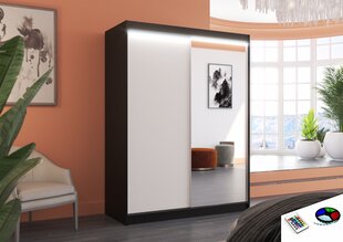 LED valgustusega kapp ADRK Furniture Jordi, must/valge цена и информация | Шкафчики | hansapost.ee