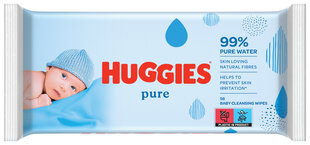 Niisked salvrätid HUGGIES Pure Single, 56tk. hind ja info | Niisked salvrätikud lastele | hansapost.ee