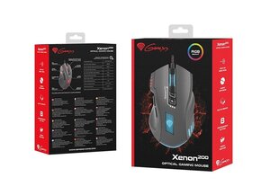 Genesis Xenon 200 NMG-0880 Optical Mouse, Wired, No, Gaming Mouse, Black цена и информация | Мыши | hansapost.ee