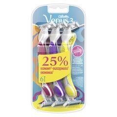 Naiste ühekordsed pardlid Gillette Venus3, 6 tk. price and information | Raseerimisvahendid | hansapost.ee