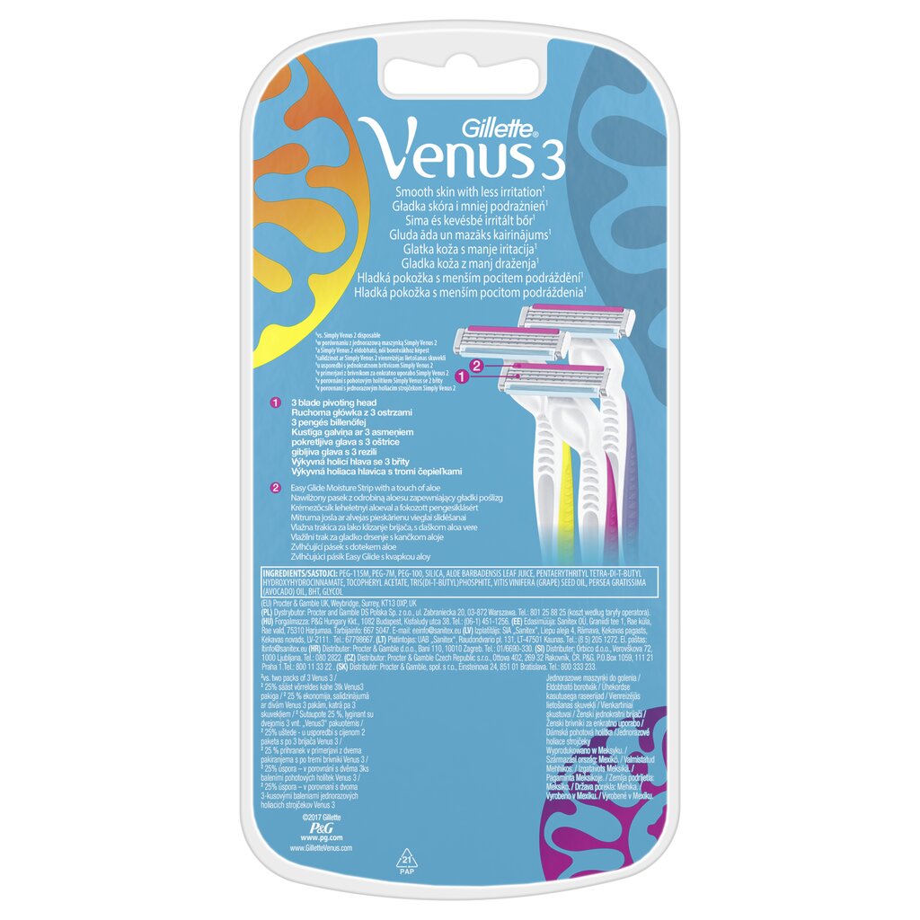 Gillette Venus3 ühekordsed raeerijad 6 tk hind ja info | Raseerimisvahendid | hansapost.ee