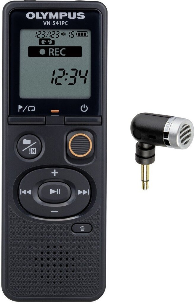 Olympus diktofon VN-541PC + mikrofon, must цена и информация | Mikrofonid | hansapost.ee