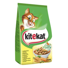 KITEKAT Сухой корм для кошек с курицей и овощами 1.8 кг цена и информация | Сухой корм для кошек | hansapost.ee