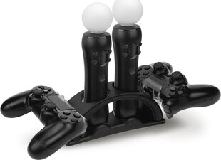Hama PS VR pultide laadimisjaam 4-Way - must(PS4, PS VR) hind ja info | Mängupuldid | hansapost.ee