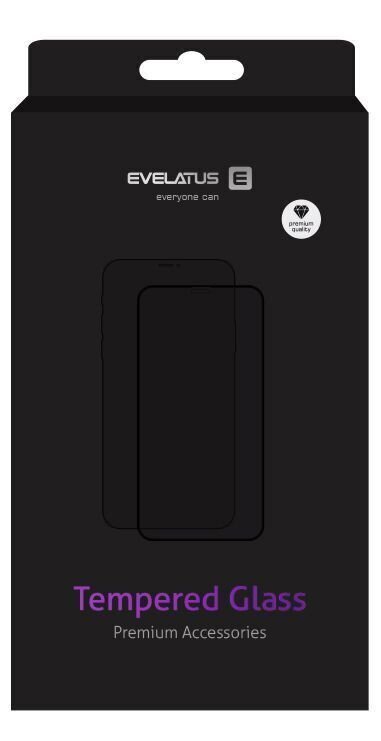 Kaitseklaasid Evelatus    Xiaomi    Redmi 7 2.5D Black Frame (Edge Glue) hind ja info | Ekraani kaitseklaasid ja kaitsekiled | hansapost.ee