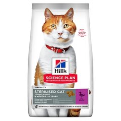 Hill's Science Plan Sterilised Cat Young Adult корм для кошек с уткой, 1.5 кг цена и информация | Сухой корм для кошек | hansapost.ee