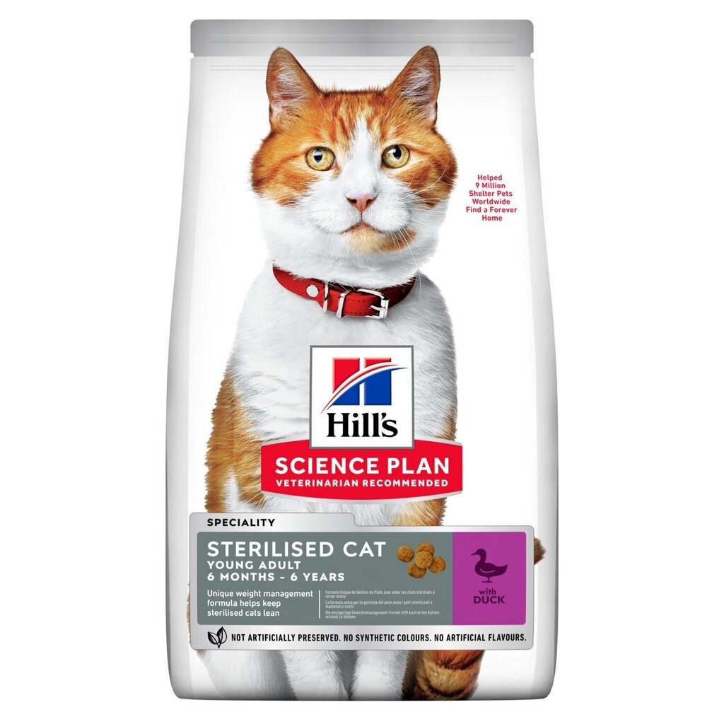 Kuivtoit kassidele Hill's Science Plan Sterilised Cat Young Adult pardilihaga, 1.5 kg цена и информация | Kassi kuivtoit ja kassikrõbinad | hansapost.ee