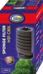 AQUA NOVA угловой губчатый фильтр для аквариума 80л/ч цена и информация | Аквариумы и оборудование | hansapost.ee