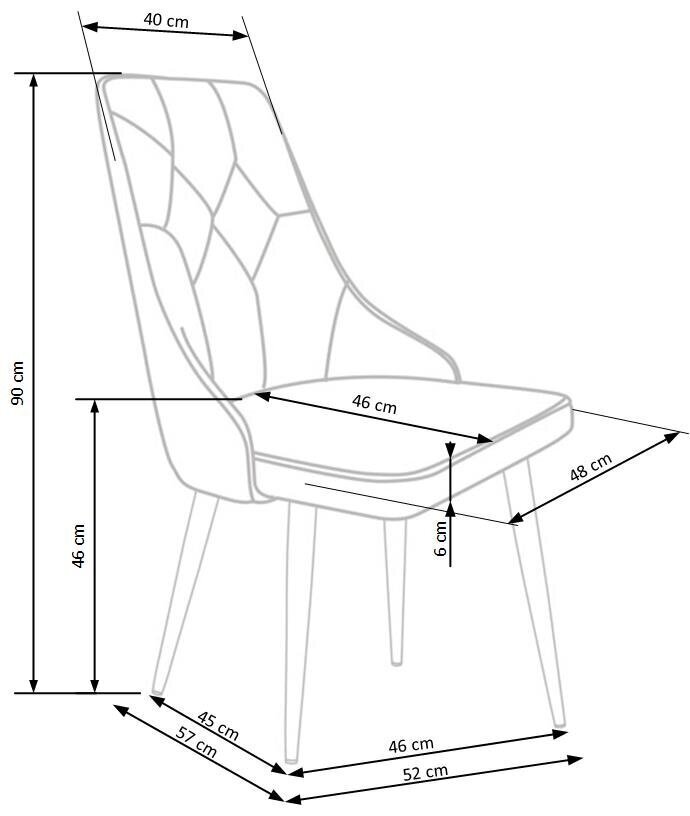 2-osaline toolide komplekt Halmar K365, roheline hind ja info | Köögitoolid, söögitoolid | hansapost.ee