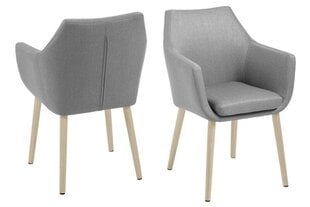 Обеденный стул Nora с подлокотниками, светло-серый цена и информация | Стулья для кухни и столовой | hansapost.ee